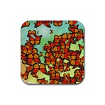 Monarch Butterflies Rubber Coaster (Square)  Front