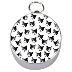 Cat Pattern Silver Compasses by Valentinaart