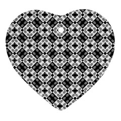 Geometric Modern Baroque Pattern Heart Ornament (two Sides) by dflcprints