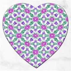 Multicolor Ornate Check Jigsaw Puzzle (heart) by dflcprints