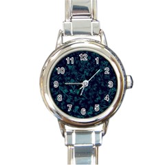 Leaf Pattern Round Italian Charm Watch by berwies