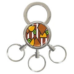 Chocolate Lime Brown Circle Line Plaid Polka Dot Orange Green White 3-ring Key Chains by Mariart