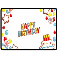 Happy Birthday Fleece Blanket (large)  by Mariart