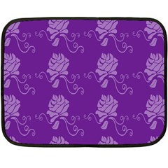 Purple Flower Rose Sunflower Fleece Blanket (mini) by Mariart