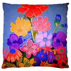 Spring Pastels Large Flano Cushion Case (one Side) by dawnsiegler