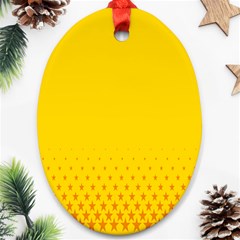 Yellow Star Light Space Oval Ornament (two Sides) by Mariart