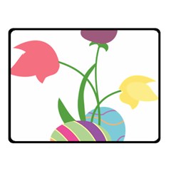 Eggs Three Tulips Flower Floral Rainbow Double Sided Fleece Blanket (small)  by Mariart