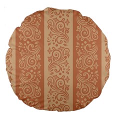 Flower Floral Leaf Frame Star Brown Large 18  Premium Round Cushions by Mariart