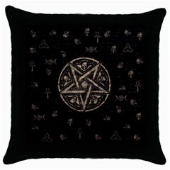 Witchcraft Symbols  Throw Pillow Case (black) by Valentinaart