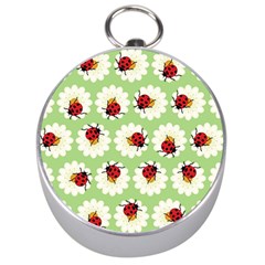 Ladybugs Pattern Silver Compasses by linceazul