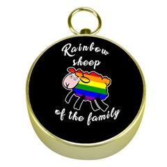 Rainbow Sheep Gold Compasses by Valentinaart