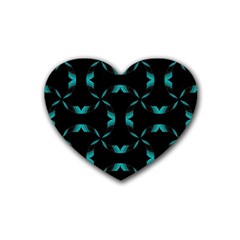 Background Black Blue Polkadot Heart Coaster (4 Pack)  by Mariart