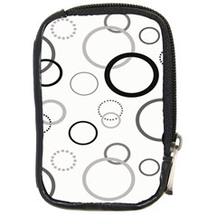 Circle Round Black Grey Compact Camera Cases by Mariart