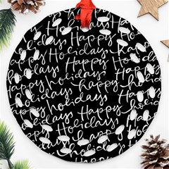 Happy Holidays Ornament (round Filigree) by Mariart