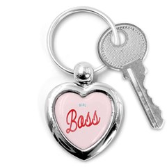 Girl Boss Pink Red Blue Sexy Key Chains (heart)  by Mariart