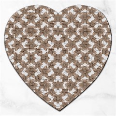 Stylized Leaves Floral Collage Jigsaw Puzzle (heart) by dflcprints