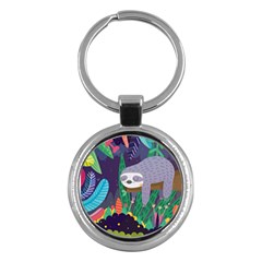 Sloth In Nature Key Chains (round)  by Mjdaluz