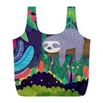 Sloth in nature Full Print Recycle Bags (L)  Back