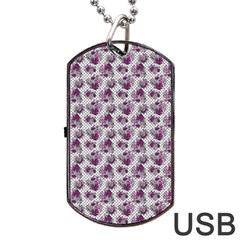 Floral Pattern Dog Tag Usb Flash (one Side) by ValentinaDesign