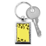 Banner Polkadot Yellow Grey Spot Key Chains (Rectangle)  Front