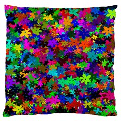 Flowersfloral Star Rainbow Large Flano Cushion Case (one Side) by Mariart