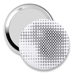 Polka Circle Round Black White Hole 3  Handbag Mirrors by Mariart