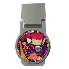 Cute Colorful Doodles Colorful Cute Doodle Paris Money Clips (round)  by Nexatart