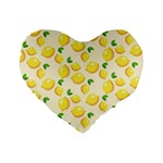 Lemons Pattern Standard 16  Premium Heart Shape Cushions Front