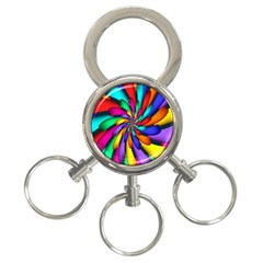 Star Flower Color Rainbow 3-ring Key Chains by Mariart