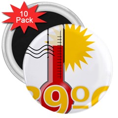 Thermometer Themperature Hot Sun 3  Magnets (10 Pack)  by Mariart