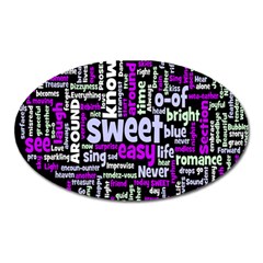 Writing Color Rainbow Sweer Love Oval Magnet by Mariart