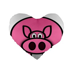 Pork Pig Pink Animals Standard 16  Premium Heart Shape Cushions by Mariart