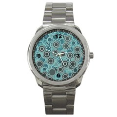 Abstract Aquatic Dream Sport Metal Watch by Ivana