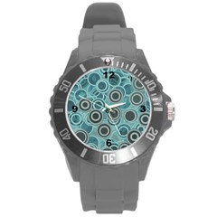 Abstract Aquatic Dream Round Plastic Sport Watch (l) by Ivana