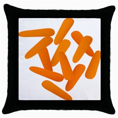 Carrot Vegetables Orange Throw Pillow Case (black) by Mariart