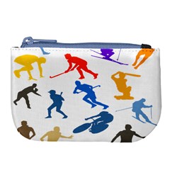 Sport Player Playing Large Coin Purse by Mariart