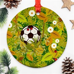 Ball On Forest Floor Ornament (round) by linceazul