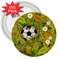 Ball On Forest Floor 3  Buttons (100 Pack)  by linceazul