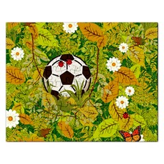 Ball On Forest Floor Rectangular Jigsaw Puzzl by linceazul