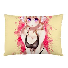 Blonde Hair Bikini Furry Girl Pillow Case (two Sides) by Catifornia