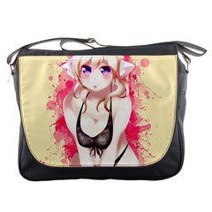 Blonde Hair Bikini Furry Girl Messenger Bags by Catifornia