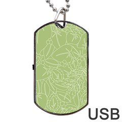 Blender Greenery Leaf Green Dog Tag Usb Flash (one Side) by Mariart