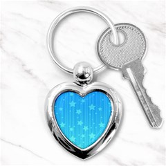 Star Blue Sky Space Line Vertical Light Key Chains (heart)  by Mariart