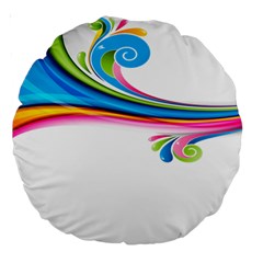 Colored Lines Rainbow Large 18  Premium Round Cushions by Mariart