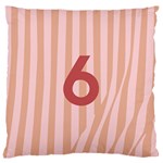 Number 6 Line Vertical Red Pink Wave Chevron Large Flano Cushion Case (Two Sides) Front