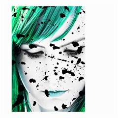 Beauty Woman Close Up Artistic Portrait Small Garden Flag (two Sides) by dflcprints