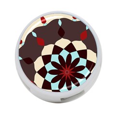 Red And Black Flower Pattern 4-port Usb Hub (two Sides)  by digitaldivadesigns