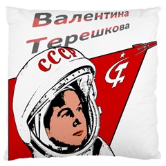 Valentina Tereshkova Large Flano Cushion Case (two Sides) by Valentinaart