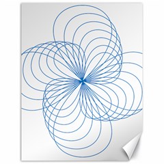 Blue Spirograph Pattern Drawing Design Canvas 18  X 24   by Nexatart