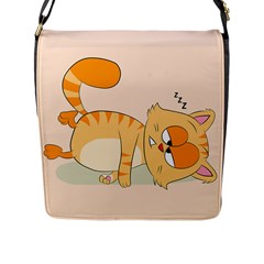 Even Cat Hates Monday Flap Messenger Bag (l)  by Catifornia